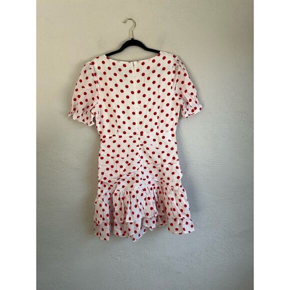 Anthropologie Endless Rose Woman Red And White Polka Dot Ruffle Dress, S… - Picture 13 of 13